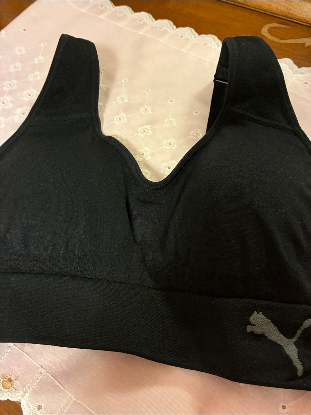 Puma Black Seamless Support Sports Bra